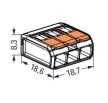 WAGO 221-413 vez.összekötő sodrott 3-as, átlátszó 0,2- 4mm2, 32A